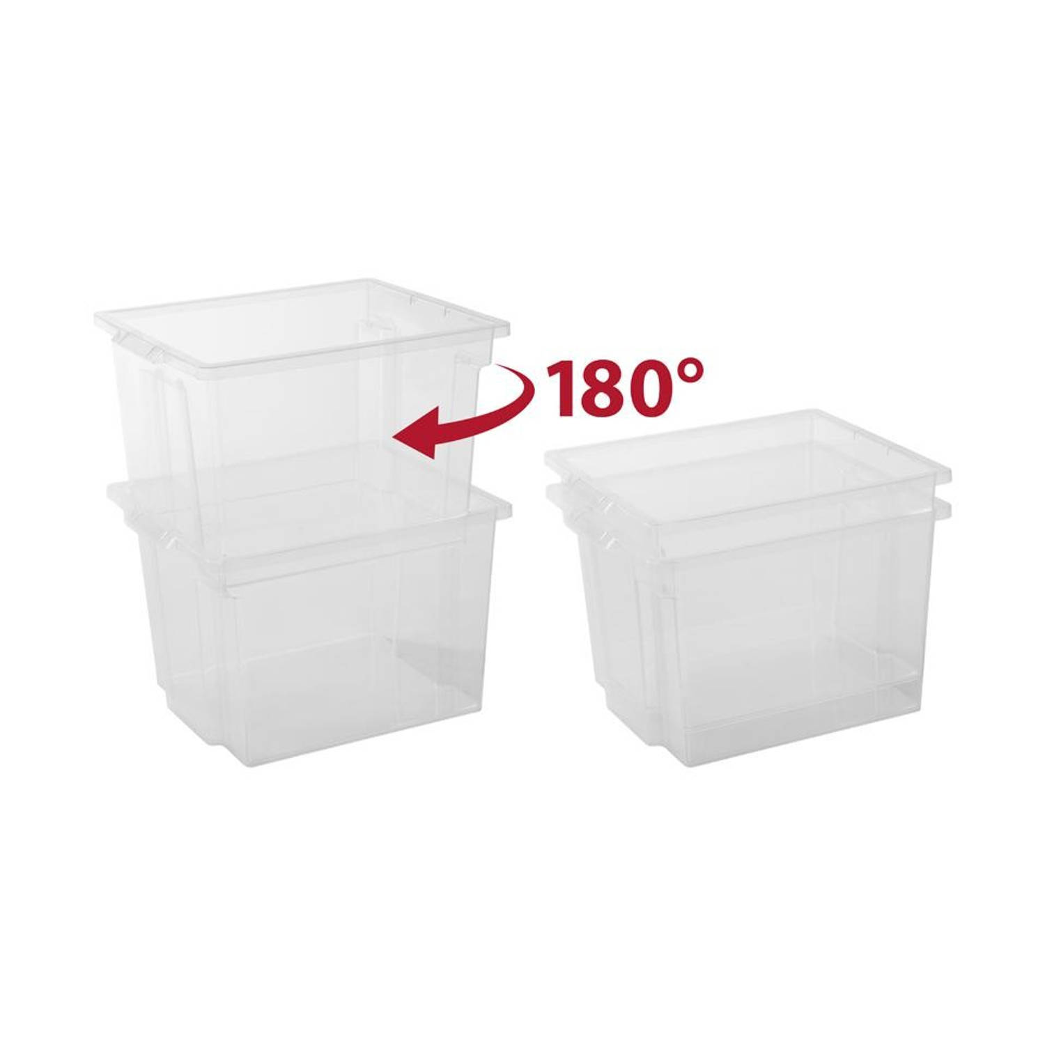 Iris Storage Box opbergbox - 30 liter transparant - set van 6 | Blokker