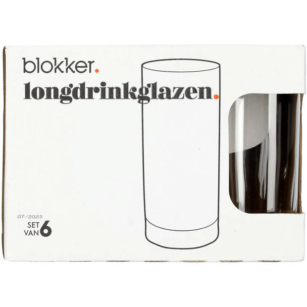 Blokker Longdrinkglazen - 27cl - 6 stuks