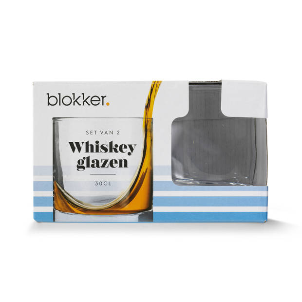 Blokker Whiskey Glas Recht - 30 cl - 2 stuks