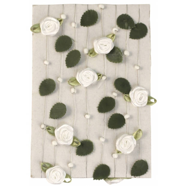 Witte rozen slinger 2 meter - Kunstbloemen
