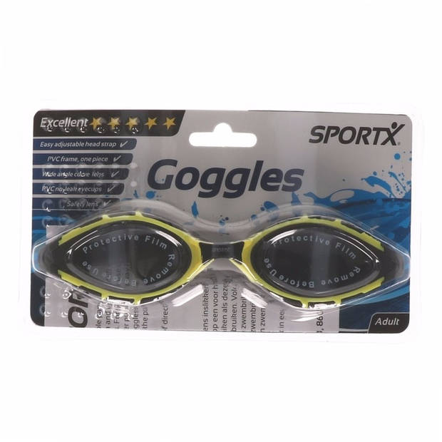Anti-chloor duikbril zwart met geel - Zwembrillen