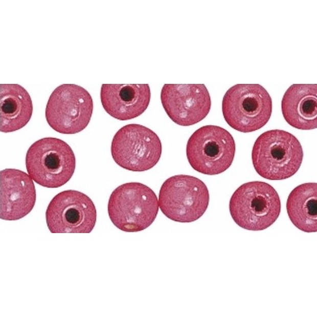 18x stuks roze houten sieraden maken kralen 14 mm - Kralenbak