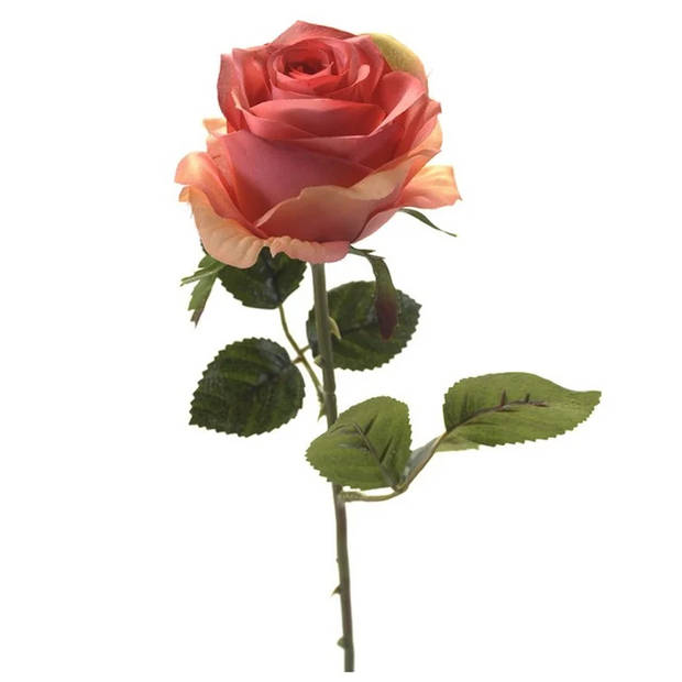 Emerald Kunstbloem roos Simone - 3x - roze - 45 cm - decoratie bloemen - Kunstbloemen