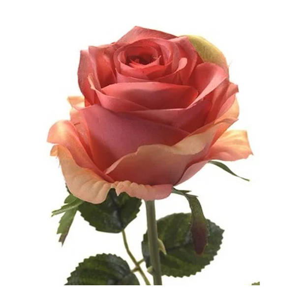 Emerald Kunstbloem roos Simone - 5x - roze - 45 cm - decoratie bloemen - Kunstbloemen