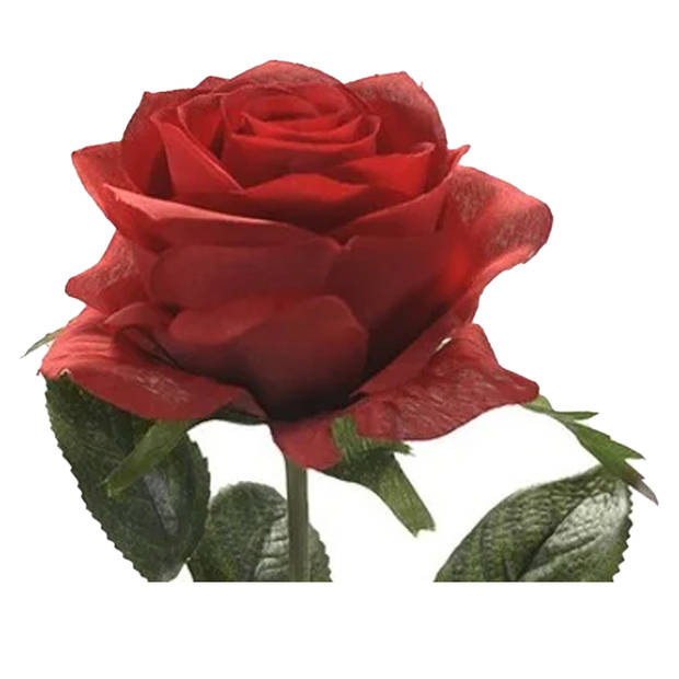 Emerald Kunstbloem roos Simone - 3x - rood - 45 cm - decoratie bloemen - Kunstbloemen
