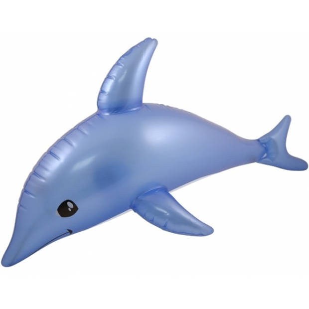 Blauwe opblaas dolfijn 53 cm - Opblaasfiguren