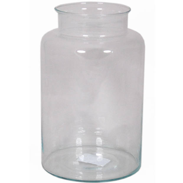 Set van 2x stuks glazen melkbus vaas/vazen 9 liter smalle hals 19 x 30 cm - Vazen