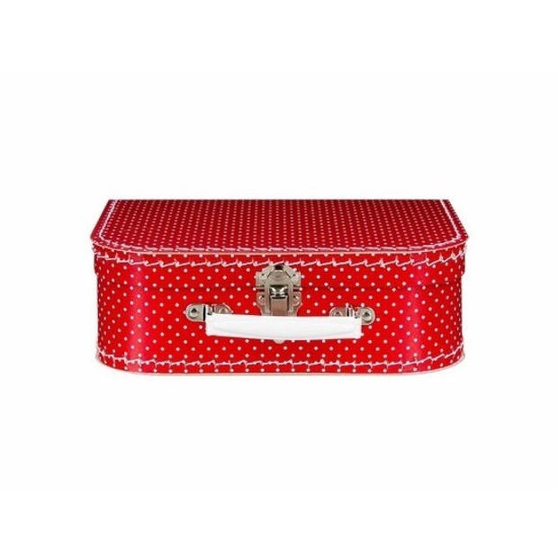 Kinderkoffertje rood polka dot 25 cm - Kinderkoffers