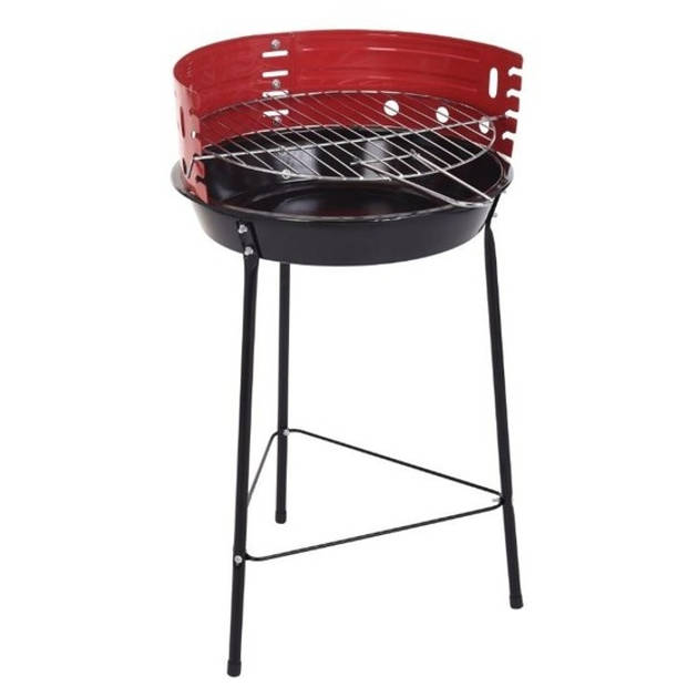 Zwart/rode driepoot houtskool barbecue / bbq 53,5 cm - Houtskoolbarbecues