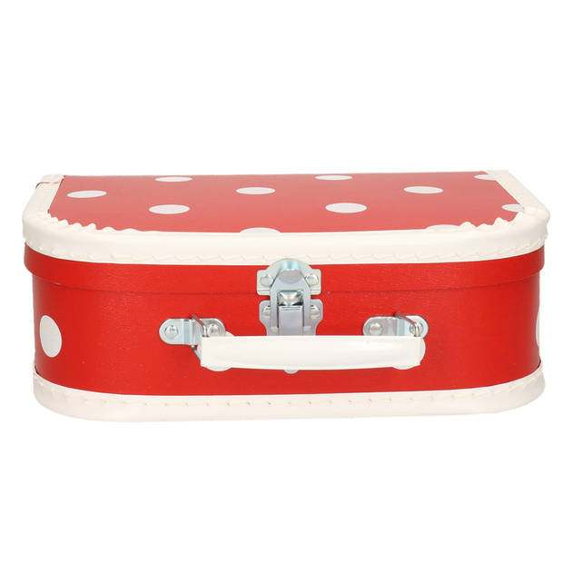 Kinderkoffertje rood witte stip 30 cm - Kinderkoffers
