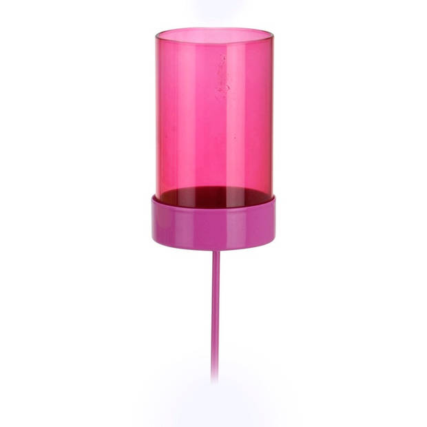 4 x Roze tuin kaarsenhouders 38 cm - Fakkels