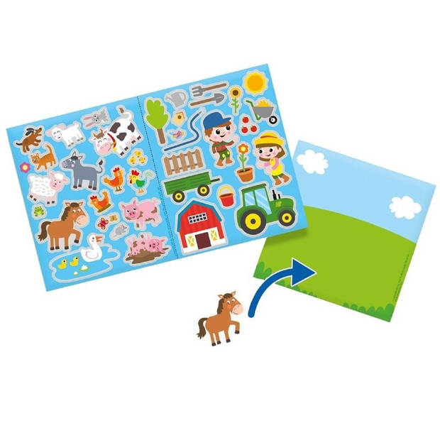 Gekleurde boerderij autoraam stickers - set van 38 stuks - Stickerboeken