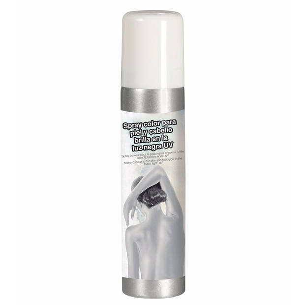 Guirca Haarspray/bodypaint spray - 2x kleuren - wit en rood - 75 ml - Verkleedhaarkleuring