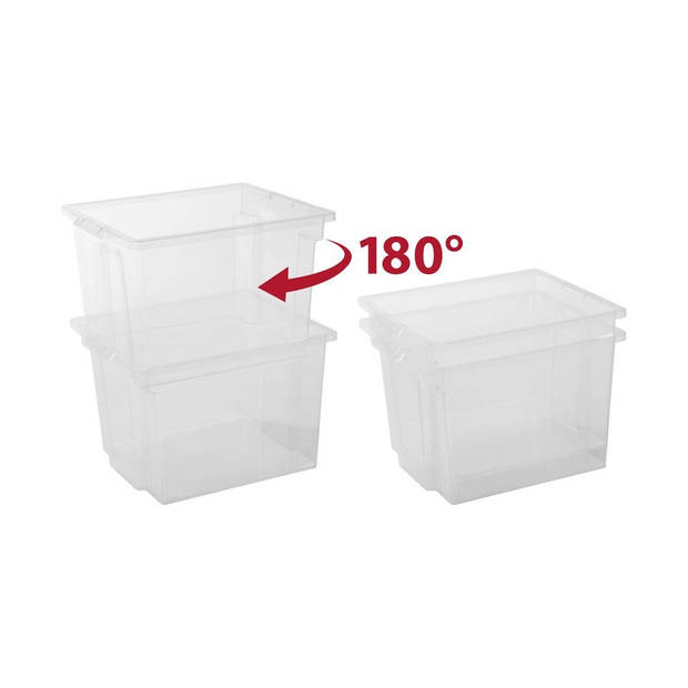 Iris Storage Box opbergbox - 30 liter - transparant - set van 6