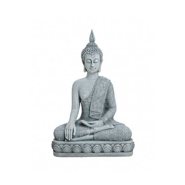 Decoratie boeddha beelden grijs voor binnen 30 cm - Beeldjes
