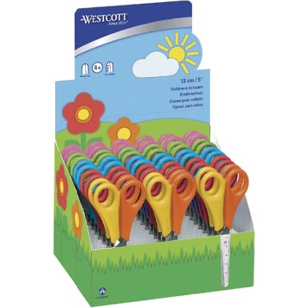 Westcott kinderschaar, display met 30 stuks in geassorteerde kleuren