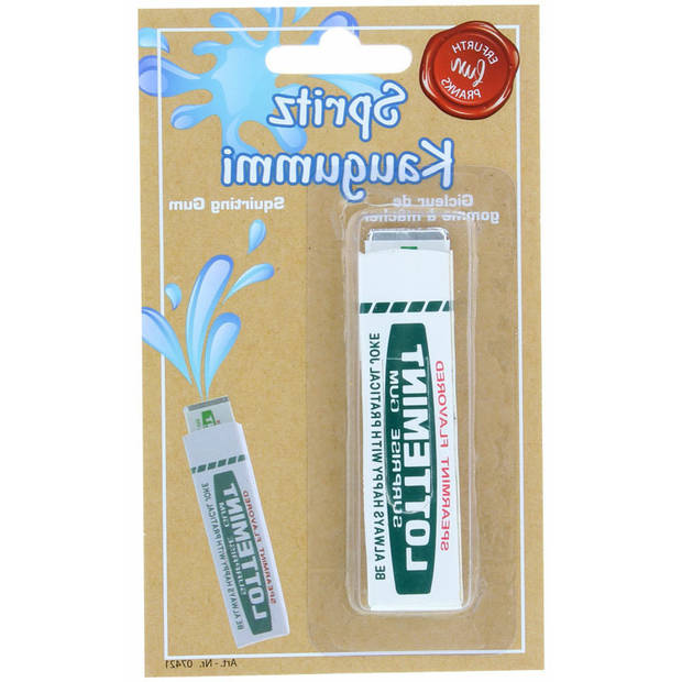 Water spuitend pakje kauwgom fopartikelen 1 april - Fopartikelen
