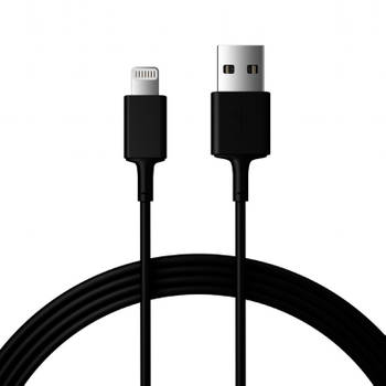 Qbits USB oplaad kabel - 8-pins - 1 meter - zwart