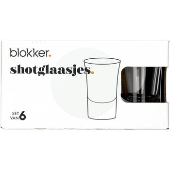 Blokker shotglazen S/6 3,5cl