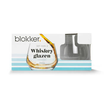 Blokker Whiskey Glas Rond - 36 cl - 2 stuks