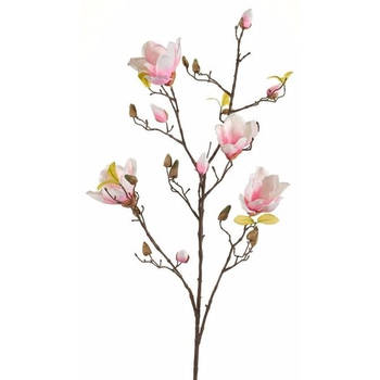 Kunstbloem - Magnolia - op tak - 105 cm - roze - sierbloemen - decoratie - Kunstbloemen