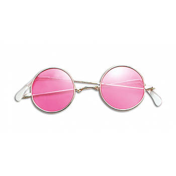 Toppers John Lennon bril roze - Verkleedbrillen