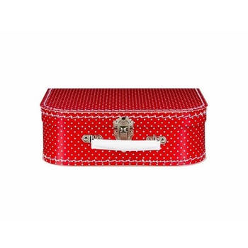 Kinderkoffertje rood polka dot 25 cm - Kinderkoffers