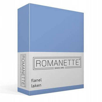 Romanette flanellen laken - 100% geruwde flanel-katoen - 1-persoons (150x250 cm) - Blauw