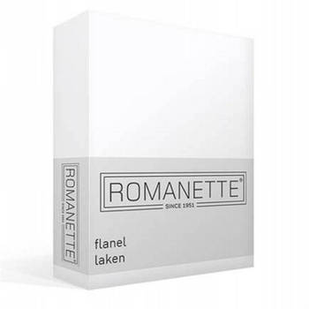 Romanette flanellen laken - 100% geruwde flanel-katoen - 1-persoons (150x250 cm) - Wit