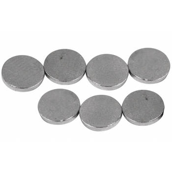 Rayher hobby Magneten rond - grijs - 20x stuks - 6 x 1 mm - Hobby artikelen - Magneten