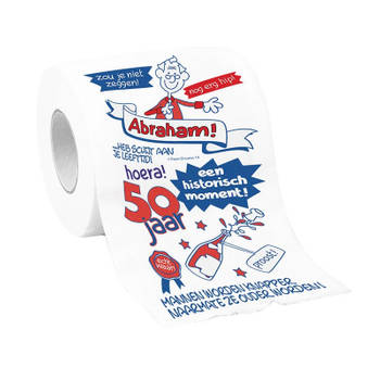 Abraham 50 jaar wc papier met grappige tekst cadeau / versiering - Fopartikelen