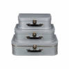 Decoratie koffertje zilver 25 cm - Kinderkoffers