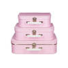 Kinderkoffertje roze witte stip 25 cm - Kinderkoffers