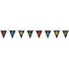 Geslaagd/afgestudeerd puntvlaggenlijn/slinger holografisch/sterren 4 meter feestversiering - Vlaggenlijnen