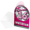 Sweet 16 thema feest uitnodigingen 16 stuks - Uitnodigingen