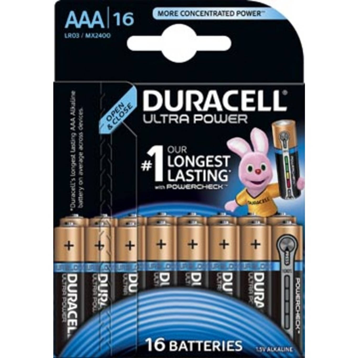 Duracell batterijen Ultra Power AAA, blister van 16 stuks