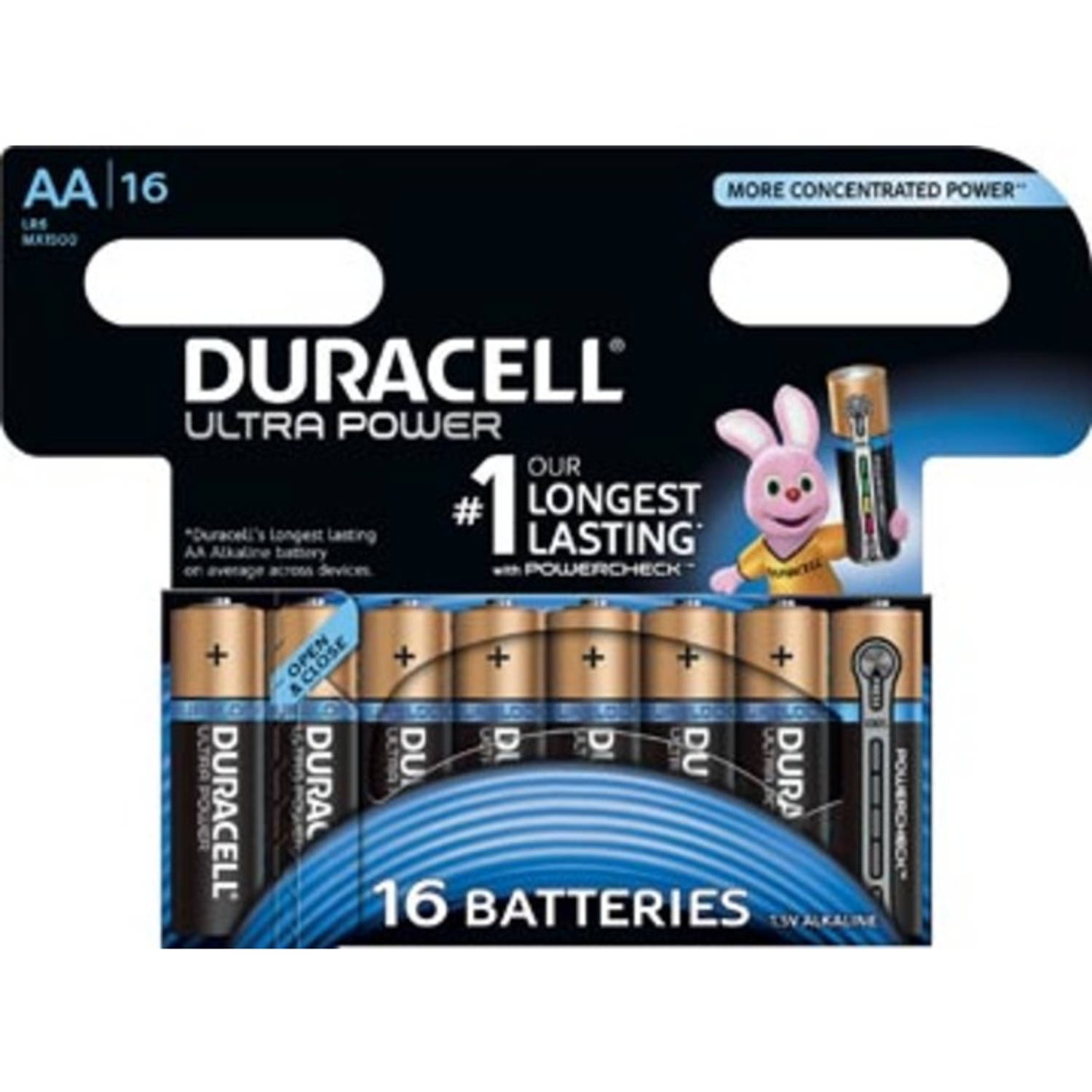 Duracell batterijen Ultra Power AA, blister van 16 stuks