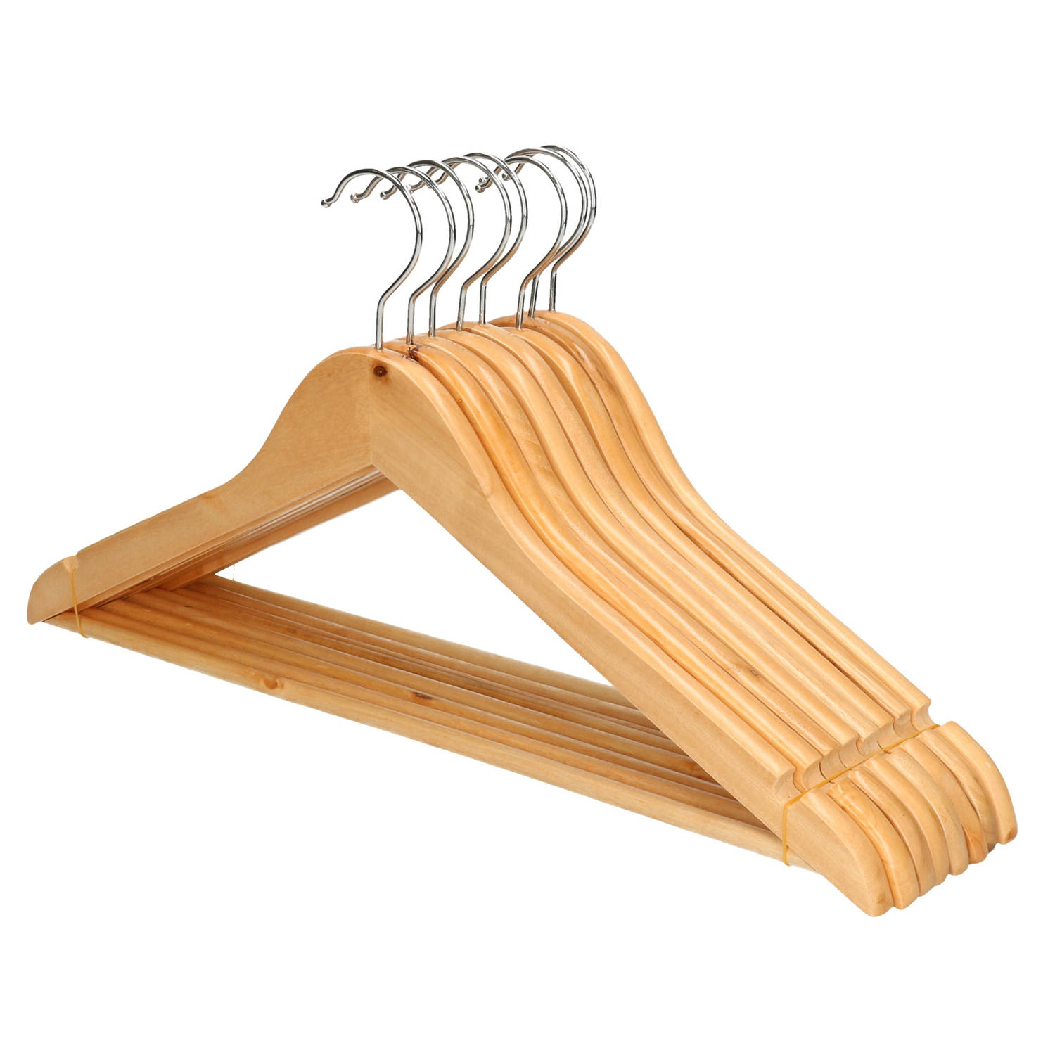 8 Luxe houten kledinghangers 8 Houten klerenhangers
