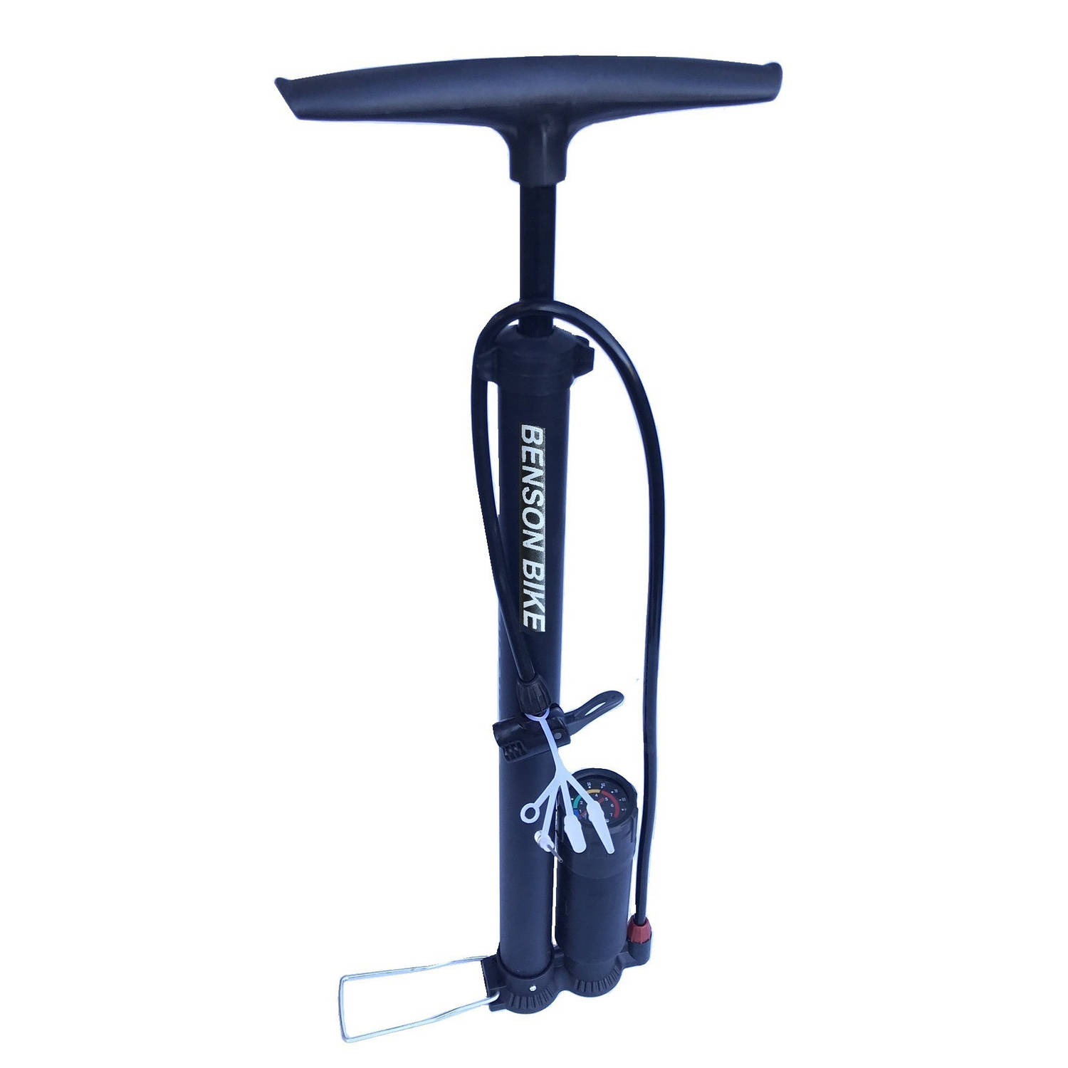Luxe fietspomp inclusief manometer 10 bar