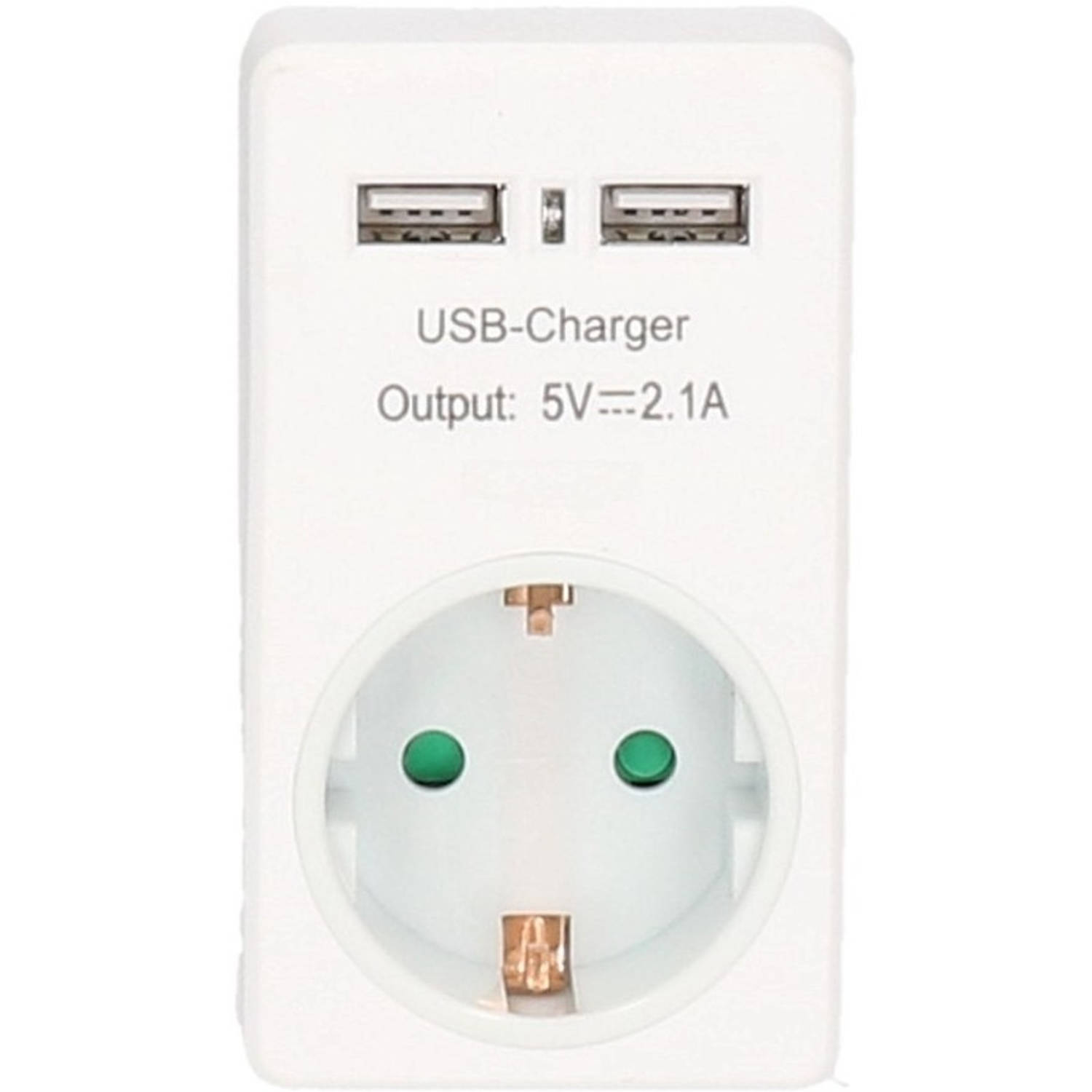 geur cafetaria Effectief Stopcontact met 2x USB poort/snel lader - Stekkerblokken | Blokker