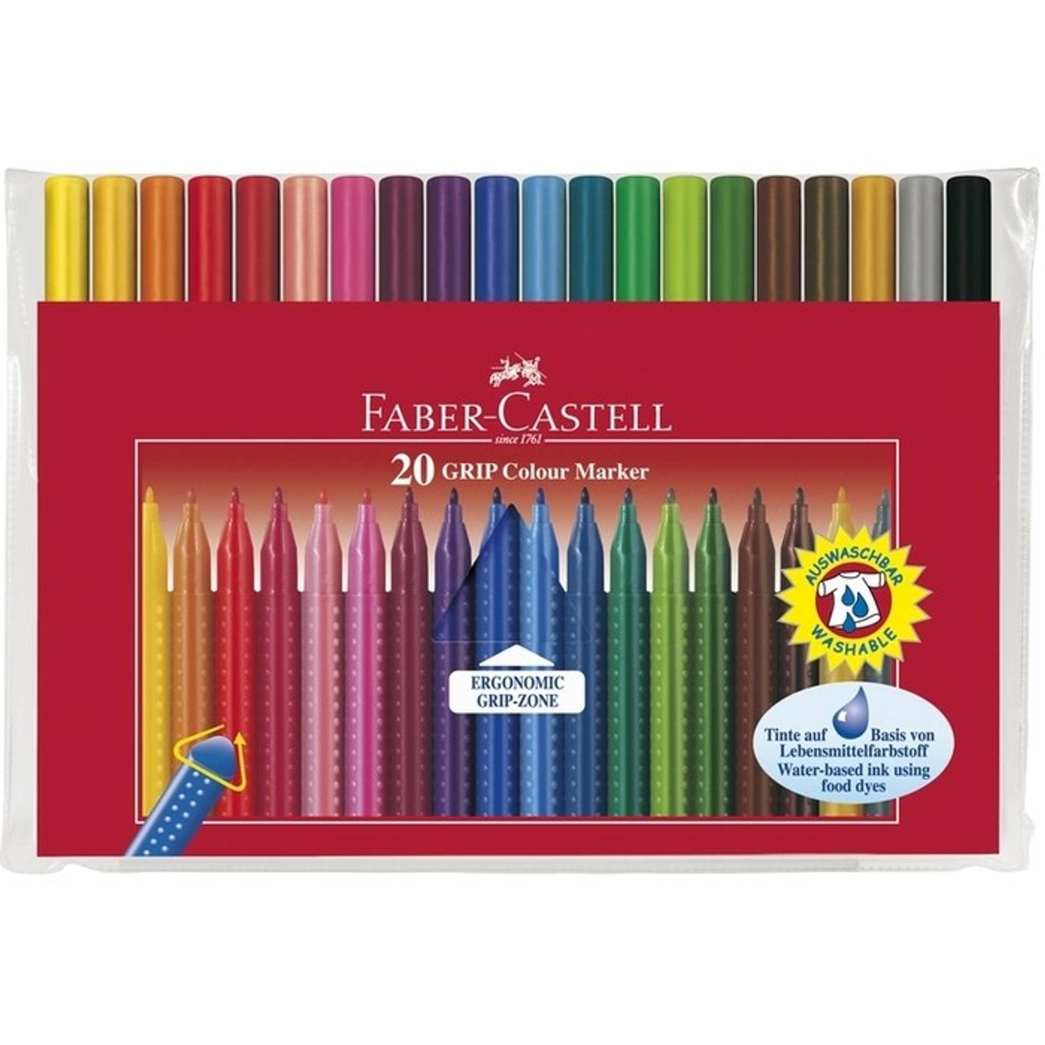 viltstiften Faber Castell GRIP Colour etui 20 stuks