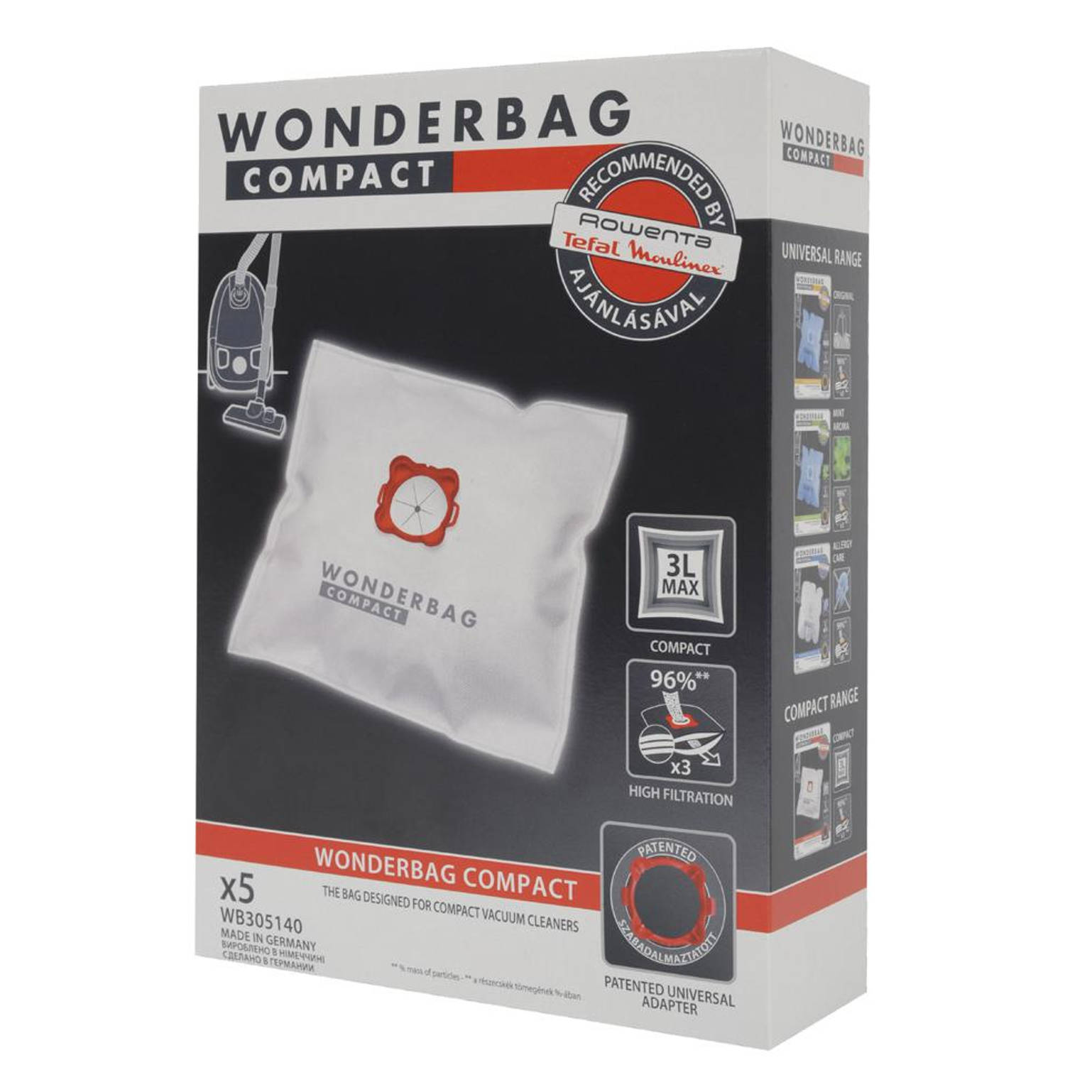 Leia bidden String string Rowenta stofzuigerzak Wonderbag Compact WB3051 - 5 stuks | Blokker