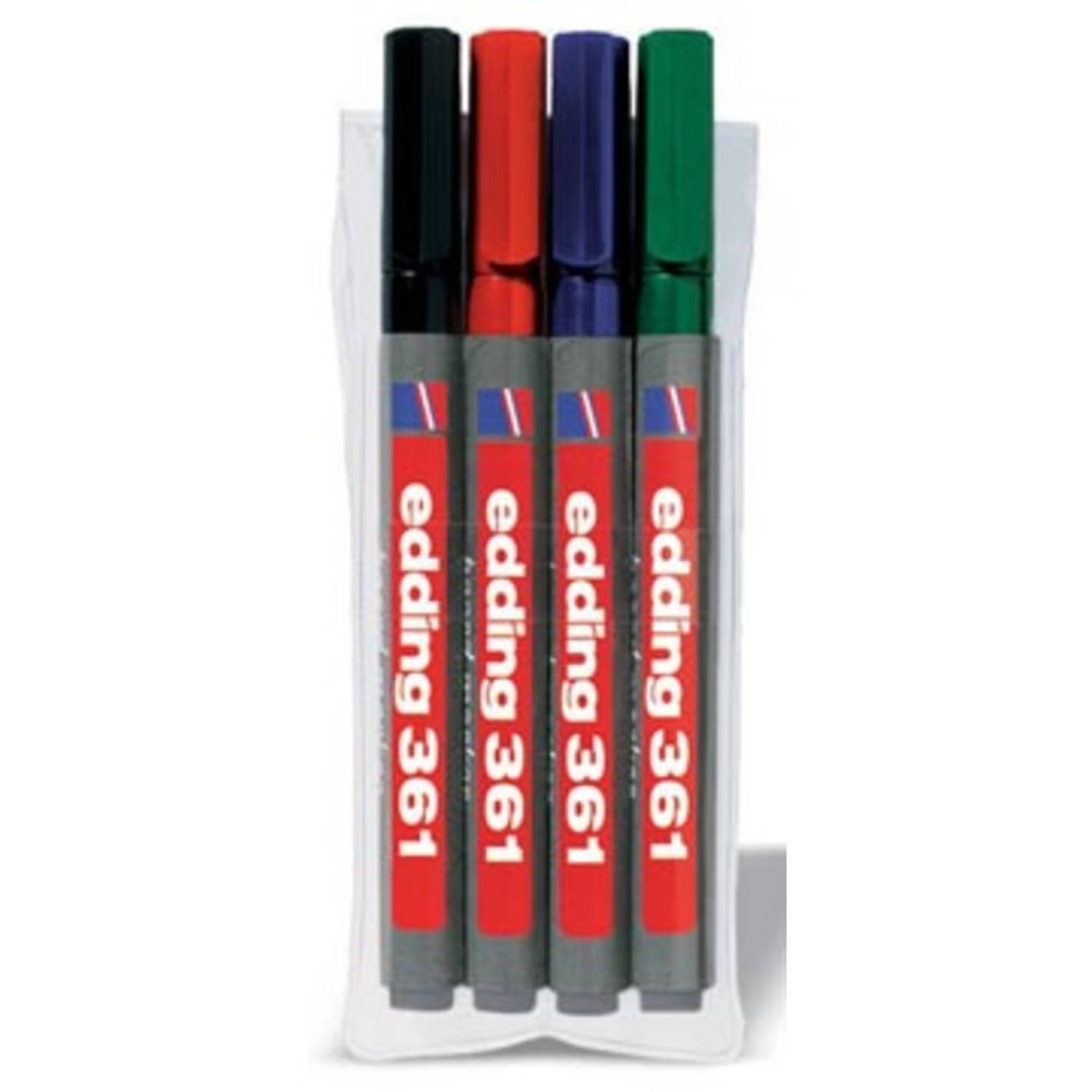 Edding whiteboardmarker e-361 etui 4 stuks in geassorteerde kleuren