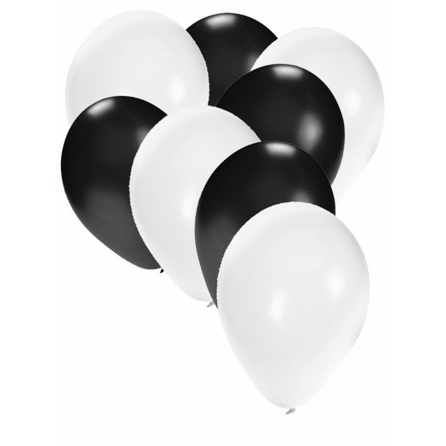 Beschrijvend Koninklijke familie Getuigen Witte en zwarte ballonnen 50 stuks - Ballonnen | Blokker