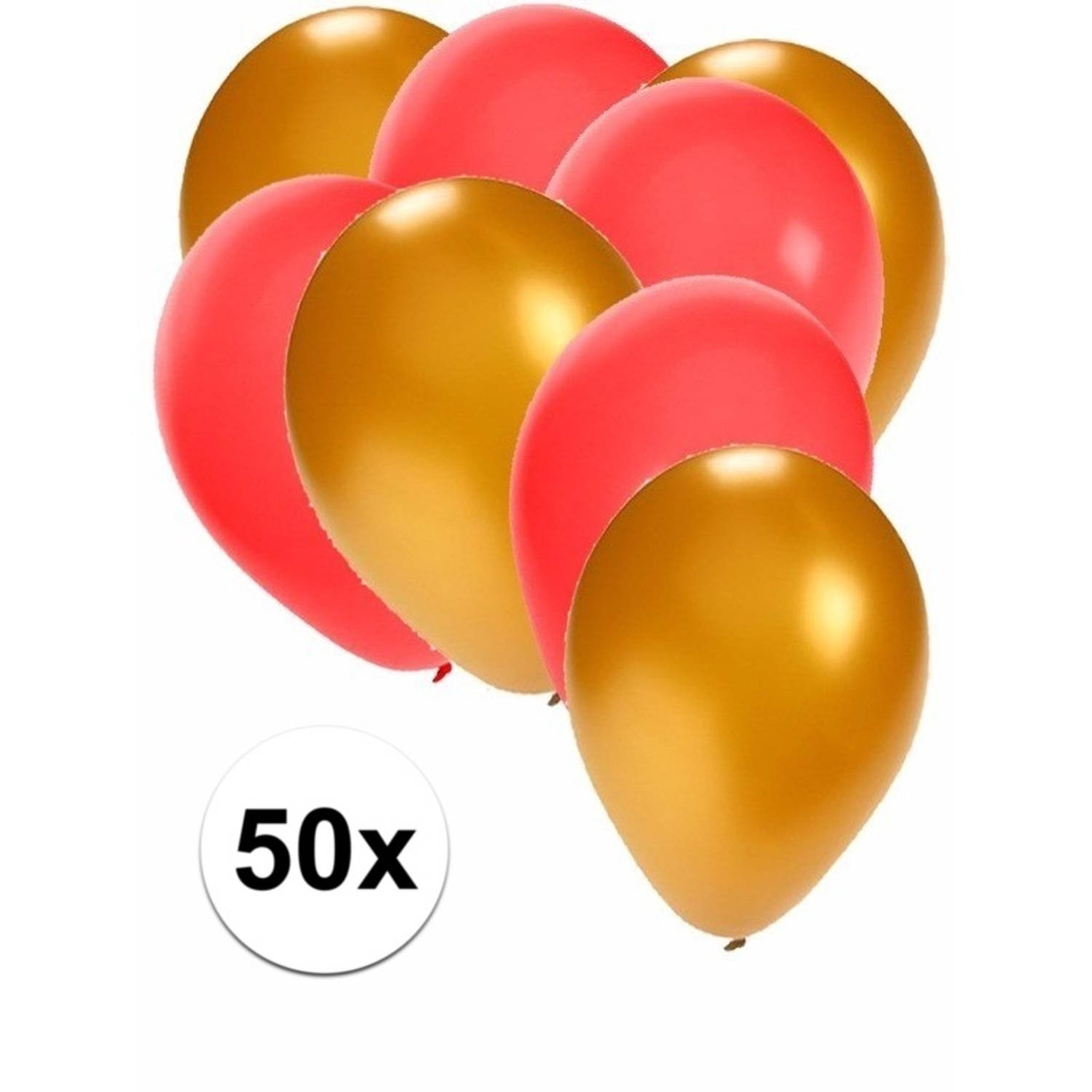 Redenaar fee buitenspiegel 50x gouden en rode ballonnen - Ballonnen | Blokker