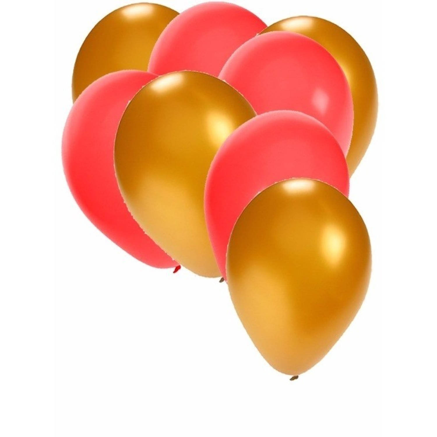 50x gouden en rode ballonnen - Ballonnen