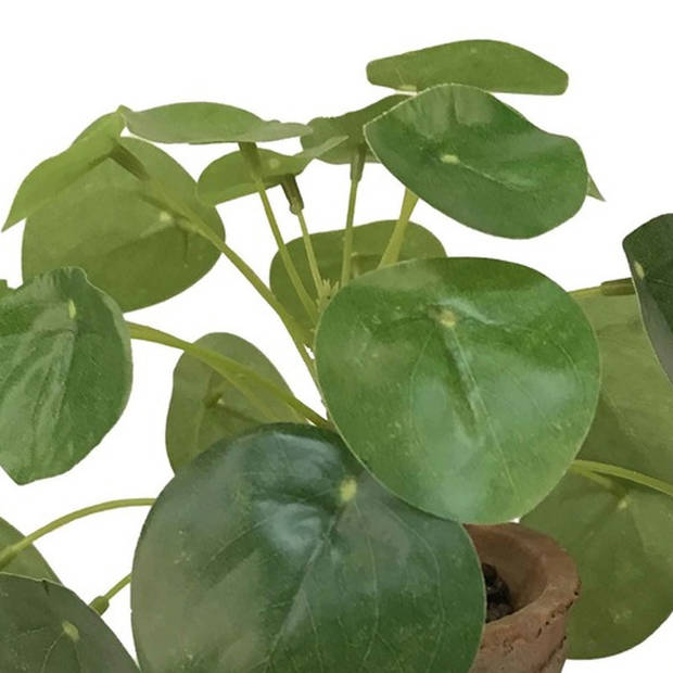Emerald Kunstplant pilea/pannekoekplant - mini - groen - in pot - 13 cm - Kunstplanten