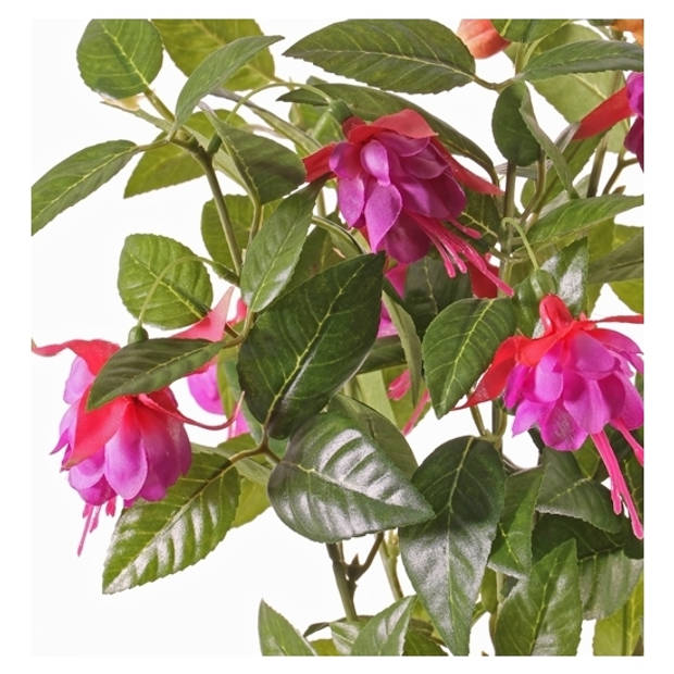 2x Roze fuchsia kunstplant in pot 30 cm voor binnen - Kunstplanten