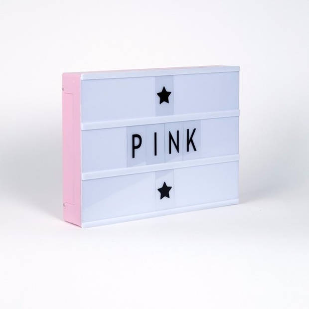 Deco lichtbak/lightbox roze met letters A4 - Lichtbakken