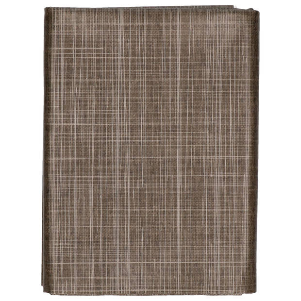 Bruin tafelkleden/tafelzeilen tweed print 140 x 245 cm rechthoekig - Tafelzeilen